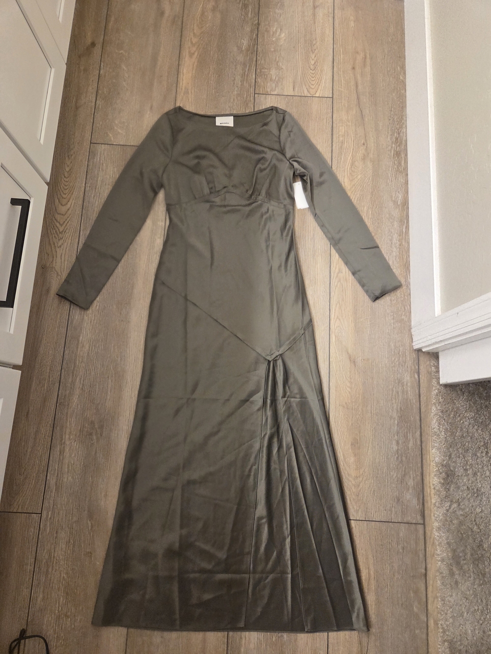 Reformation Olive Green Long-Sleeve Maxi Dress